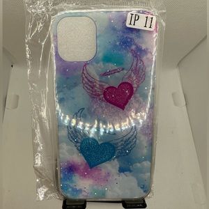 iPhone 11 Pink and Blue Angel Heart Case